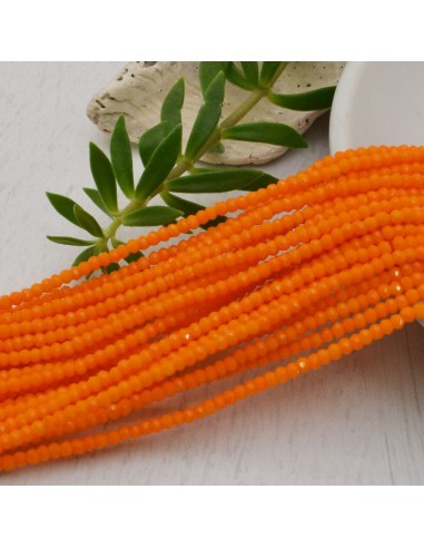 filo di cristalli sfaccettati cipollotti rondelle arancione 1.5 x 2.5 mm circa 180 pz GDO