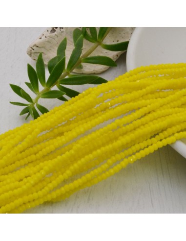 cristalli cinesi sfaccettati cipollotti rondelle giallo 1.5 x 2.5 mm circa 180 pz GDO