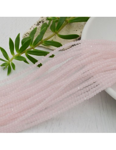 filo di cristalli sfaccettati cipollotti rondelle rosa chiaro 1.5 x 2.5 mm circa 180 pz