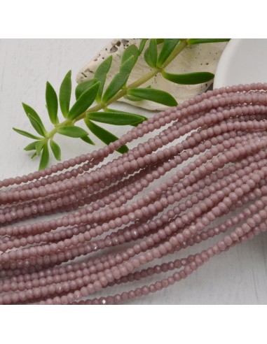 cristalli 1.5 x 2.5 mm sfaccettati cipollotti rondelle lilla filo circa 180 pz GDO