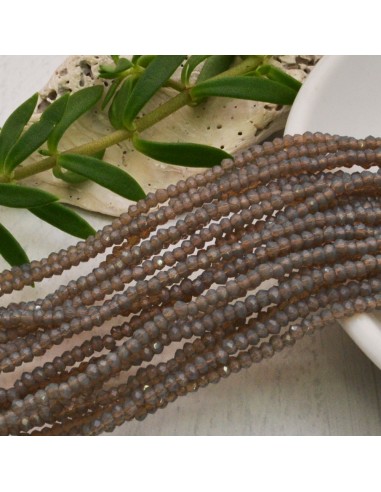 cristalli 1.5 x 2.5 mm sfaccettati cipollotti rondelle GRIGIO CHIARO filo circa 180 pz GDO Gioie d'Oriente