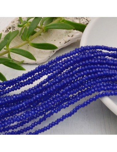 cristalli 1.5 x 2.5 mm sfaccettati cipollotti rondelle COL BLU filo circa 180 pz  GDO Gioie d'Oriente