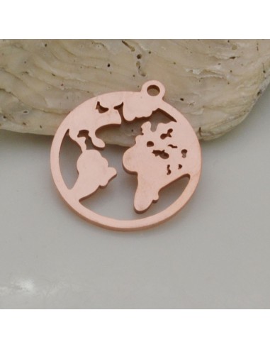 ciondolo pianeta terra in acciaio 18 x 20 mm piatta liscio per fai da te