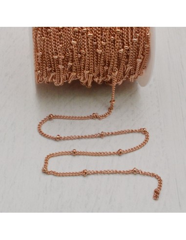 Catena groumette piatta in acciaio con pallina 2.2mm, maglia 1.5mm, 1mt GDO