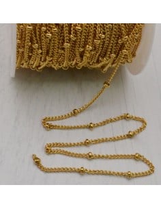 Catena groumette piatta in acciaio con pallina 2.2mm, maglia 1.5mm, 1mt GDO 2