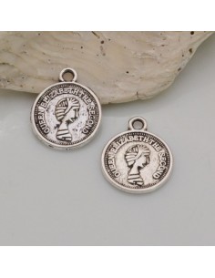 Ciondoli moneta in lega metallo 12x15 mm 10pz Gioie d'Oriente 2