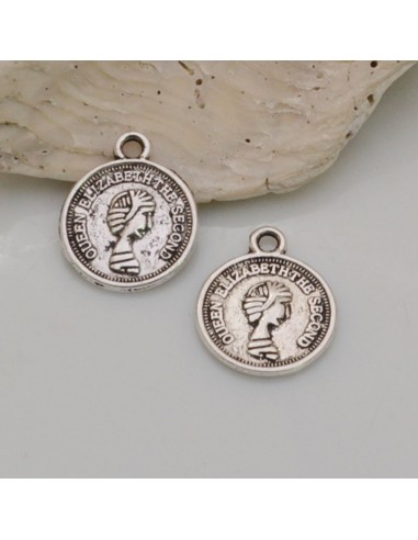 Ciondoli moneta in lega metallo 12x15 mm 10pz Gioie d'Oriente