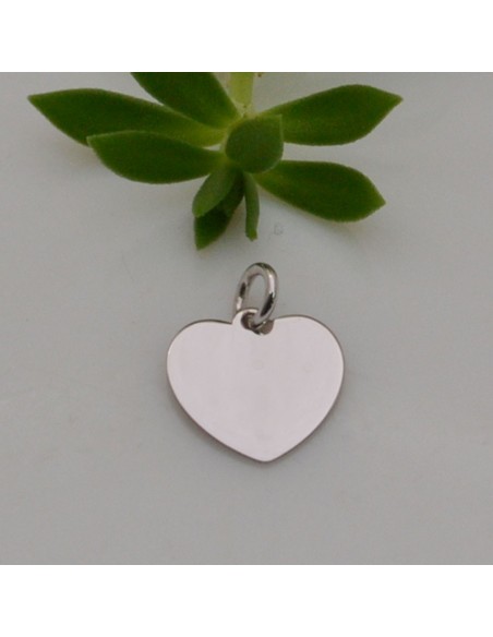 Ciondolo cuore in Argento 925 rodiato 10 mm 1pz Gioie d'Oriente