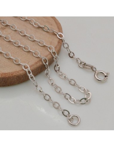 Base collana in argento 925 anelle ovale piatte 2.3 x 3.8 mm per ciondolo