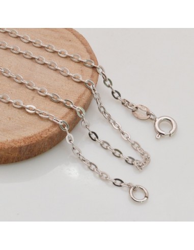 Base collana in argento 925 anelle ovale piatte 2 x 3 mm per ciondolo