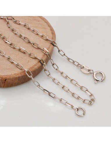 Base collana in argento 925 anelle ovale piatte 2 x 4 mm per ciondolo
