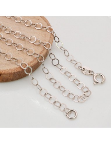 Base collana in argento 925 anelle rotondo piatte 3.5 mm per ciondolo