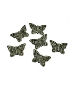 Distanziatori farfalline in resina argento 10 x 14 mm 6pz Gioie d'Oriente