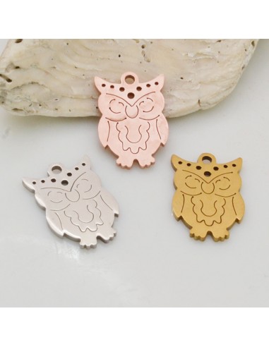 Ciondolo a forma di Gufo in Acciaio inossidabile 10x15mm 1pz | GDO
