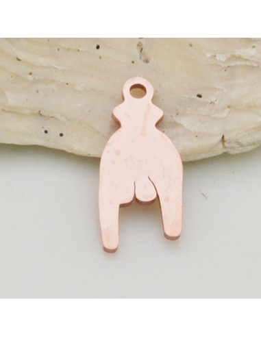 Ciondolo mano a corna in acciaio inossidabile 7x16 mm 1pz colore oro rosa Gioie d'Oriente