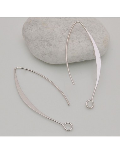 Monachelle ad amo in ottone argento  lunghe e piatte 15x40mm 1 paio | GDO