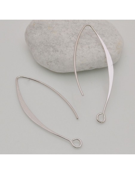 Monachelle ad amo in ottone argento  lunghe e piatte 15x40mm 1 paio | GDO