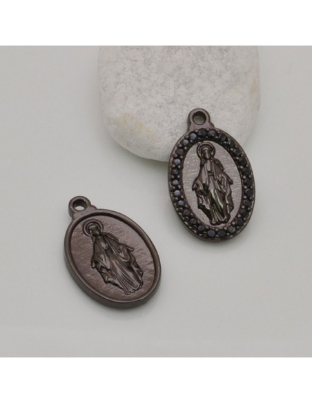 Medaglia Madonna con strass Canna di fucile 13x21 mm 1pz Gioie d'Oriente