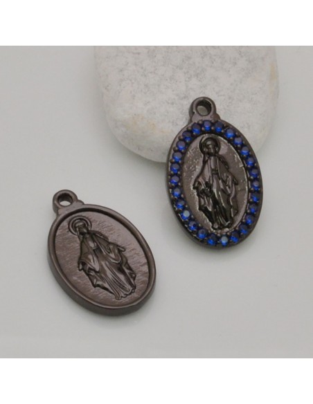 Medaglia Madonna con strass Canna di fucile 13x21 mm 1pz Gioie d'Oriente