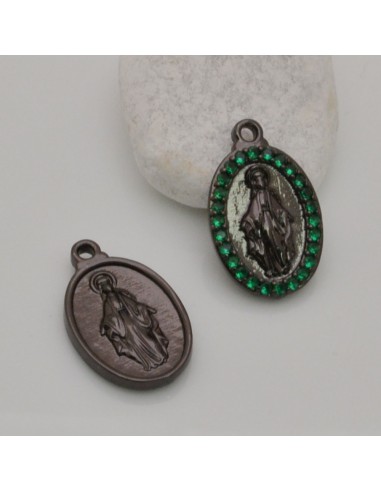 Medaglia Madonna con strass Canna di fucile 13x21 mm 1pz Gioie d'Oriente