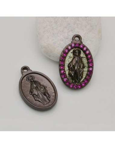 Medaglia Madonna con strass Canna di fucile 13x21 mm 1pz Gioie d'Oriente