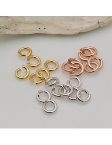 Anellini argento 925 aperti 4 mm da 30 pz filo 0.8 mm PLACCATO made italia