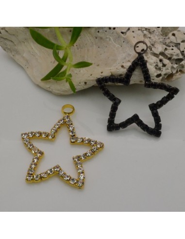 Ciondolo a forma di stella di strass 26 x 29  mm per collana orecchini par fai da te