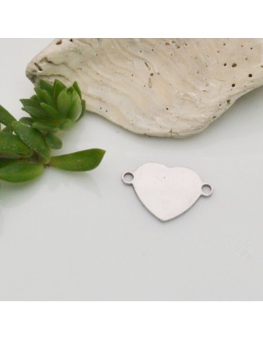 Connettore a forma di Cuore in Acciaio inossidabile colore argento 12x18mm 1pz | GDO