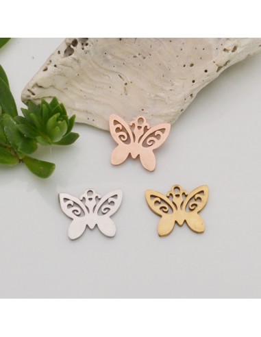 Ciondolo a forma di farfalla in Acciaio Inossidabile liscio 12x15mm 1pz | GDO