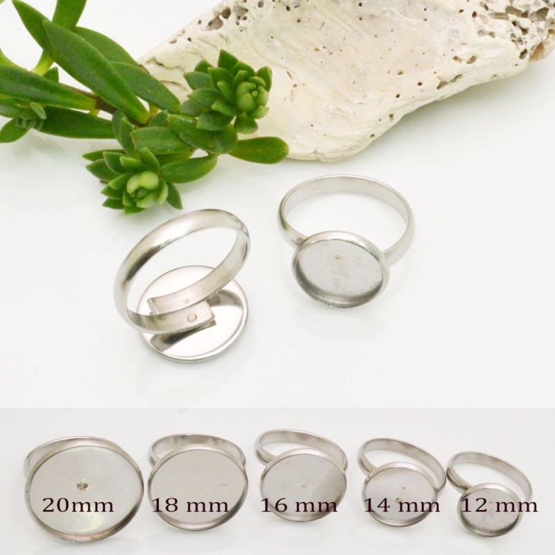 Base Anello Regolabile in Acciaio Inossidabile per Cabochon |GDO