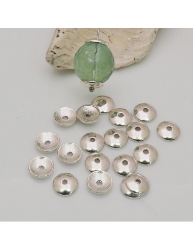 22 Pz copriperla Copri perline lisci 8 mm colore argento per fai da te