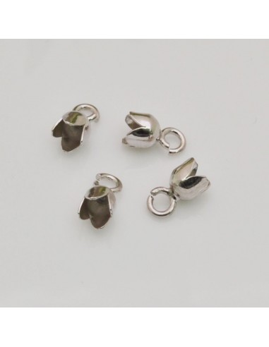 finali capicorda in argento 925  in colla 4 x 8 mm 10 pz per tuo gioielli