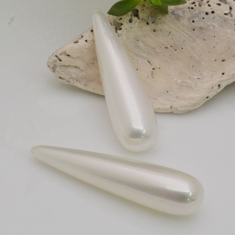 Gocce in madreperla liscia, mezzo foro 10x40mm - 1 pezzo | GDO