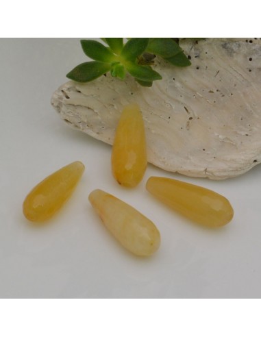 Goccia sfaccettata in calcite 6.5 x 17.5 mm 1pz Gioie d'Oriente