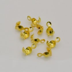 Terminale coprinodo coprifilo con anellini in ottone aperti 4 x 12 mm 35pz Gioie d'Oriente