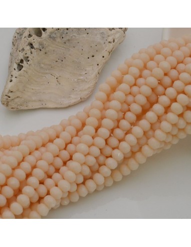 Filo di Mezzi Cristalli Cipria Rondelle 3x4mm Sfaccettati Briolette 125 a 145pz GDO | Gioie d'Oriente