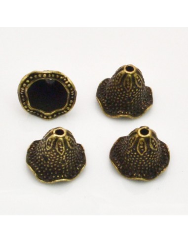 Copriperla coni fantasia a coppetta 12x14mm variante Colore metallo - Bronzo Gioie d'Oriente