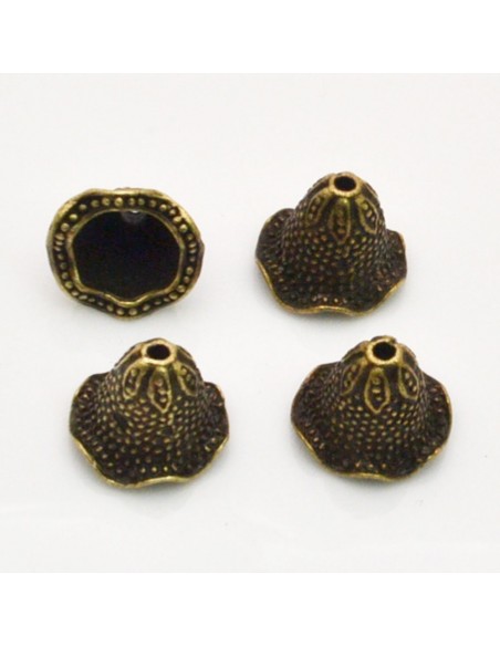Copriperla coni fantasia a coppetta 12x14mm variante Colore metallo - Bronzo Gioie d'Oriente
