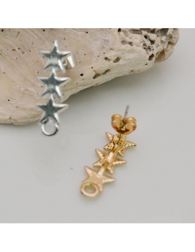 Base orecchini con 3 stelle allineate 7x21mm 1 paio|GDO