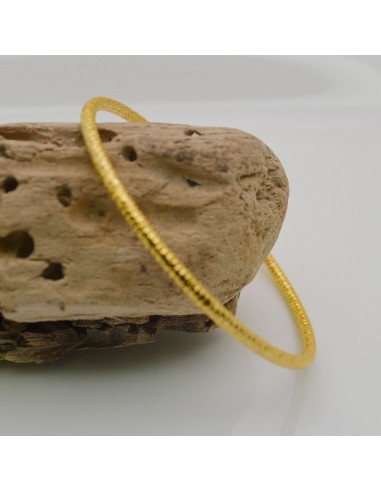 Bracciale rigido satinato a cerchio filo tonda 2.8 mm  colo oro in metallo diametro 60 mm fai da te