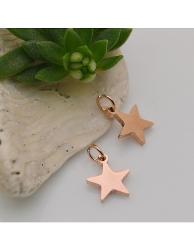 ciondolo a stella in acciaio lucido 8 mm con anellini 5 mm per bracciali collana orecchini per fai da te