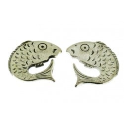 Ciondolo pesce in Argentone argento 33x38 mm 1pz Gioie d'Oriente