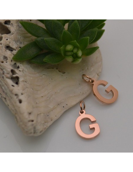 ciondoli a nome iniziali in acciaio lucido 6 x 10 mm con anellini 5 mm per bracciali collana orecchini per fai da te