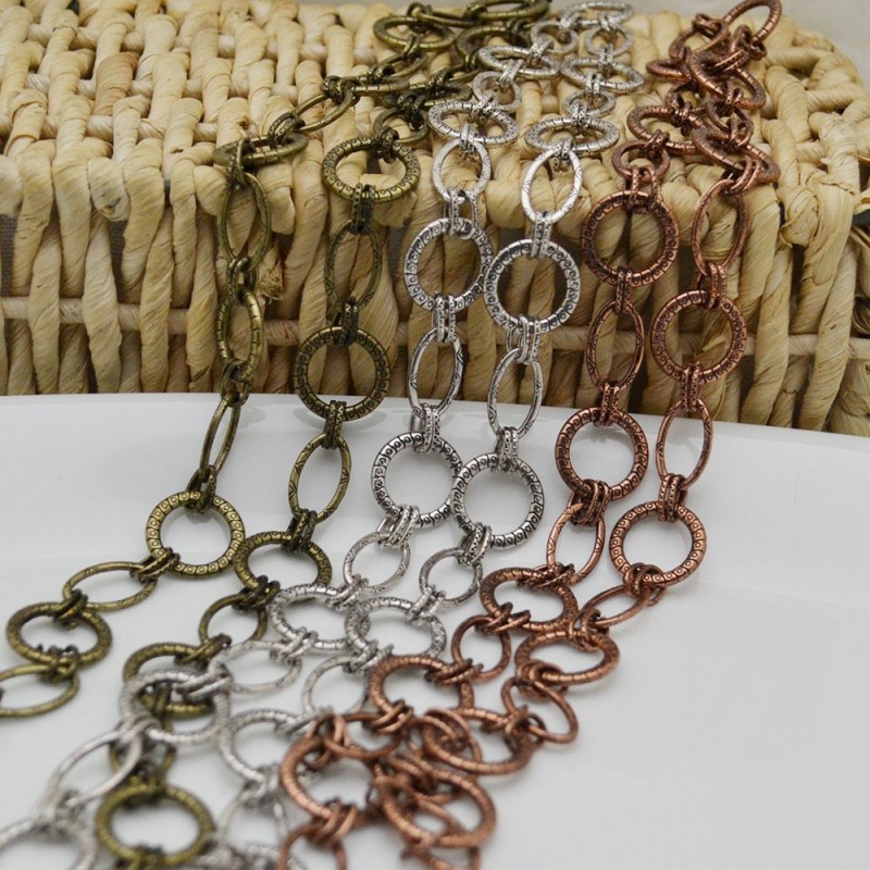 catena con fantasia anticato Alternata anelli 18 mm ovale 10 x 17 mm 1mt per orecchini collane e bracciali fai da te