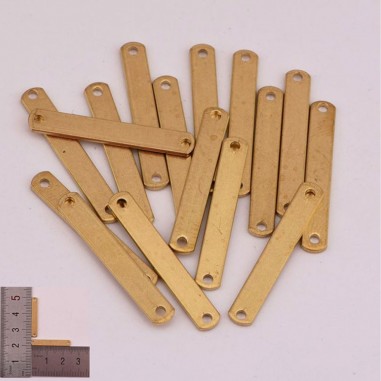 Ciondoli connettori targhetta in ottone oro da incidere 25x4 mm 3pz Gioie d'Oriente
