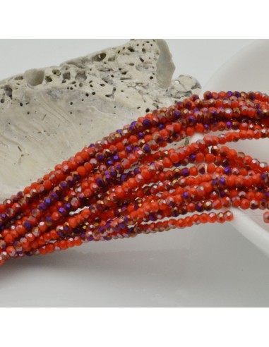 filo di cristalli sfaccettati cipollotti rondelle arancione E VIOLA 1.5 x 2.5 mm circa 180 pz  GDO Gioie d'Oriente