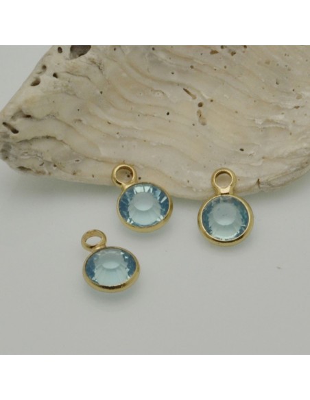Mini Charms di Cristalli in Vari Colori con Base Oro 6mm 2pz | GDO