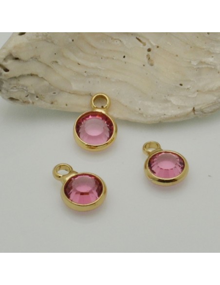 Mini Charms di Cristalli in Vari Colori con Base Oro 6mm 2pz | GDO