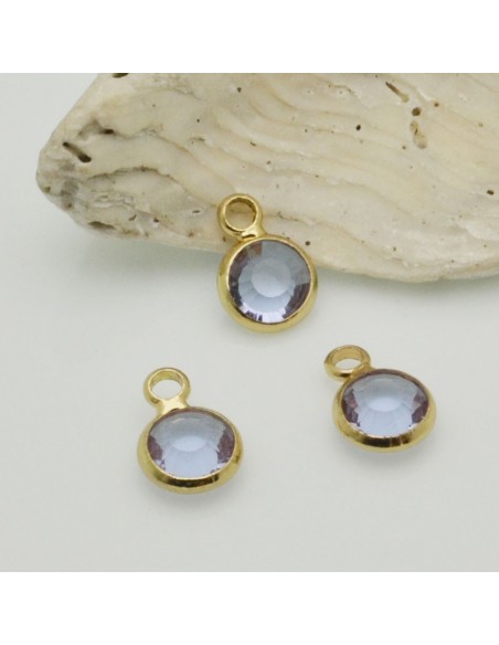 Mini Charms di Cristalli in Vari Colori con Base Oro 6mm 2pz | GDO