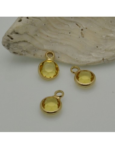 Mini Charms di Cristalli in Vari Colori con Base Oro 6mm 2pz | GDO